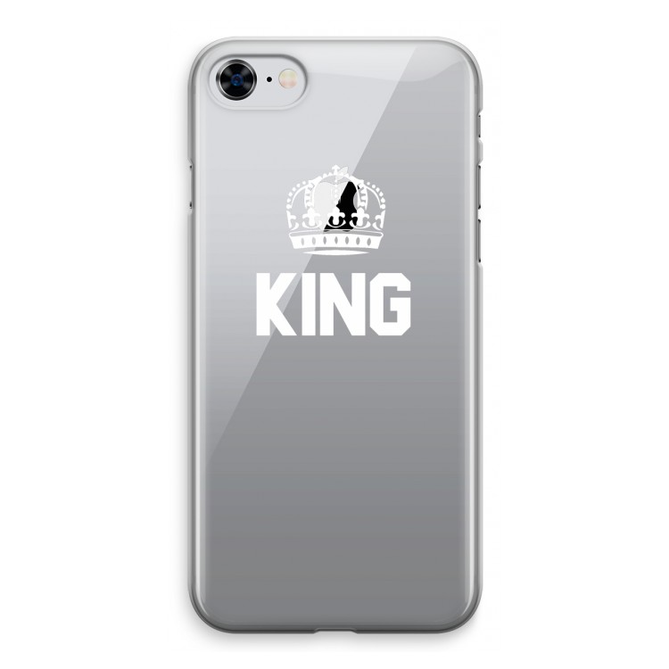 King zwart: iPhone 8 Transparant Hoesje