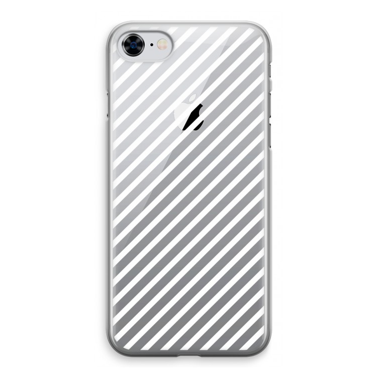 Strepen zwart-wit: iPhone 8 Transparant Hoesje