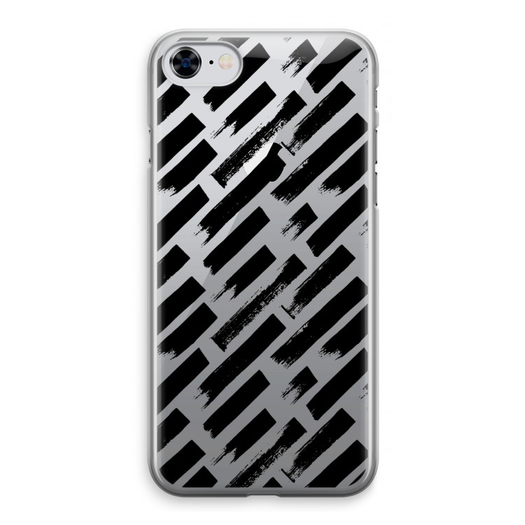 Zwarte vegen: iPhone 8 Transparant Hoesje