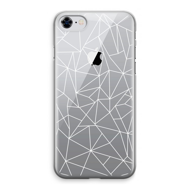 Geometrische lijnen wit: iPhone 8 Transparant Hoesje