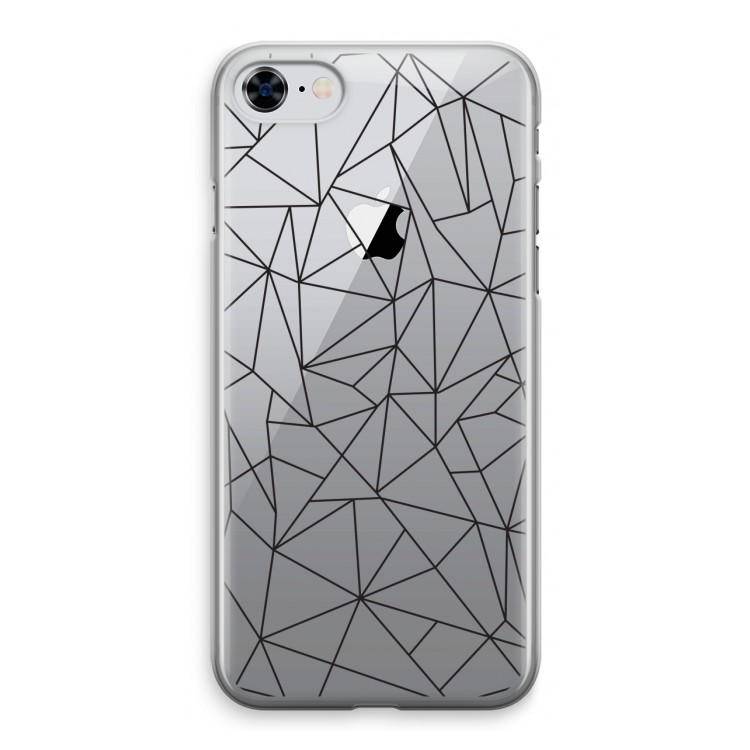 Geometrische lijnen zwart: iPhone 8 Transparant Hoesje