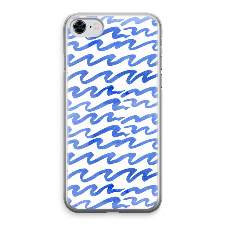 Blauwe golven: iPhone 8 Transparant Hoesje