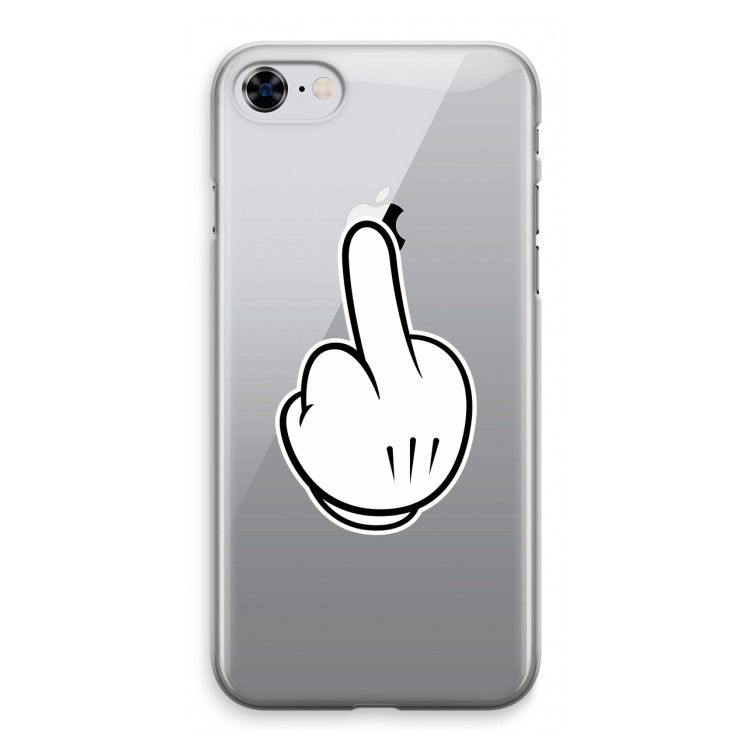 Middle finger black: iPhone 8 Transparant Hoesje