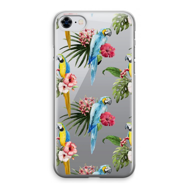 Kleurrijke papegaaien: iPhone 8 Transparant Hoesje