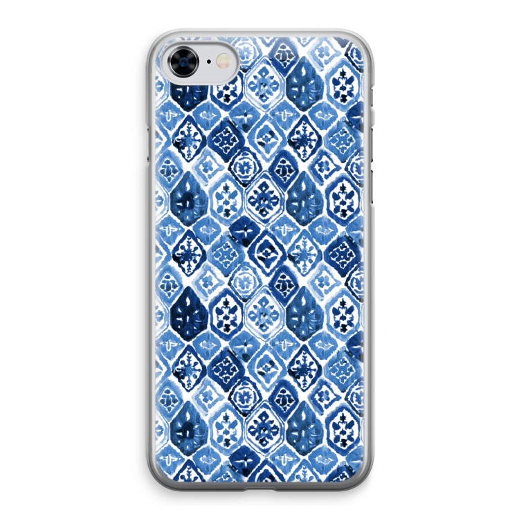 Blauw motief: iPhone 8 Transparant Hoesje