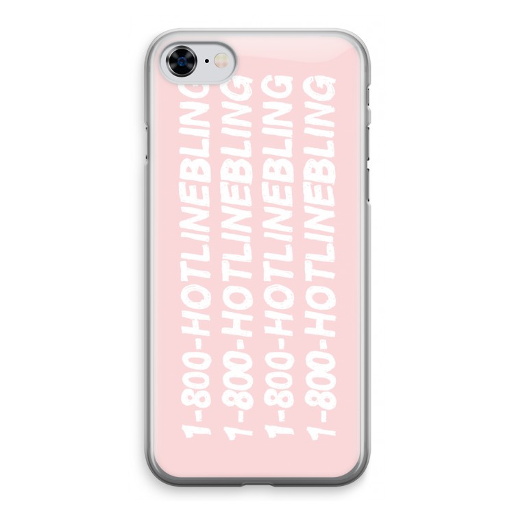 Hotline bling pink: iPhone 8 Transparant Hoesje