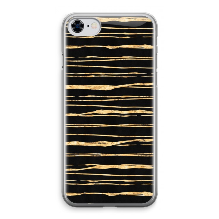 Gouden strepen: iPhone 8 Transparant Hoesje