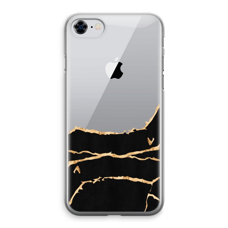 Gouden marmer: iPhone 8 Transparant Hoesje