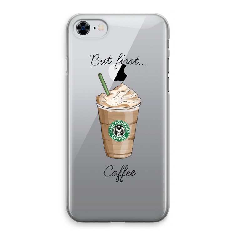 But first coffee: iPhone 8 Transparant Hoesje