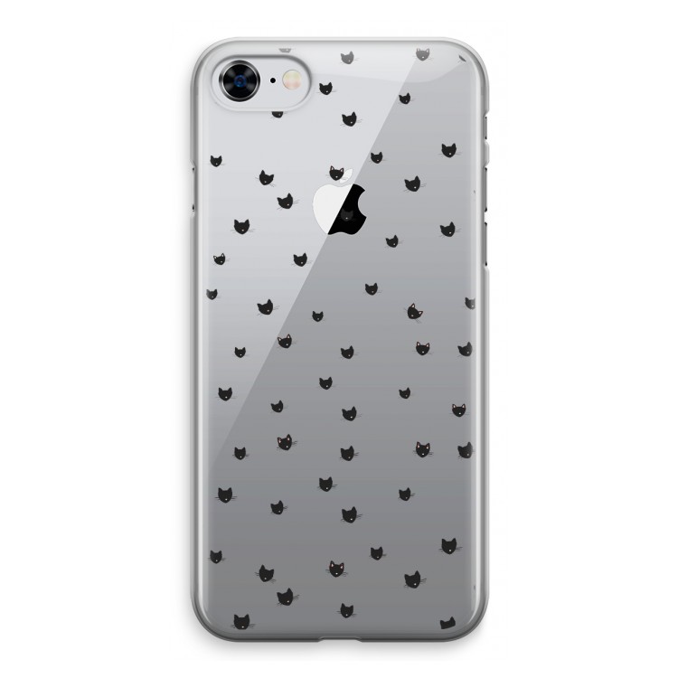 Kleine kattenkopjes: iPhone 8 Transparant Hoesje