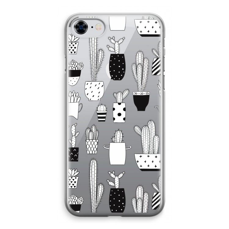 Cactusmotief: iPhone 8 Transparant Hoesje