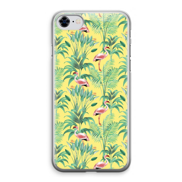 Flamingo party: iPhone 8 Transparant Hoesje