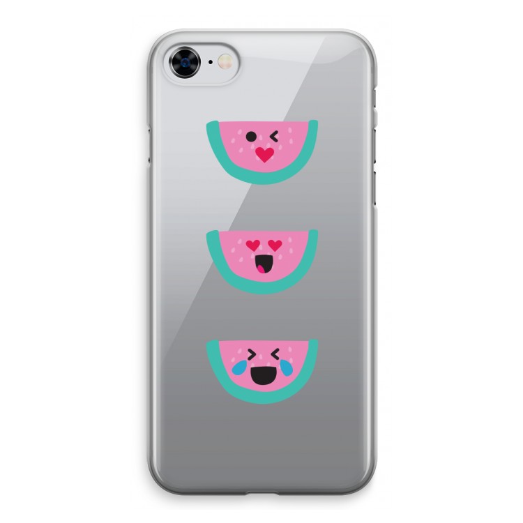 Smiley watermeloen: iPhone 8 Transparant Hoesje