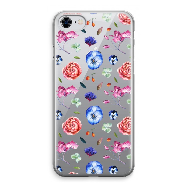 Bloemetjes: iPhone 8 Transparant Hoesje