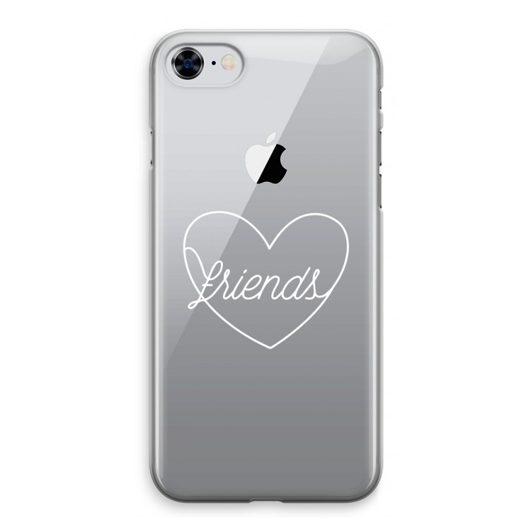 Friends heart pastel: iPhone 8 Transparant Hoesje