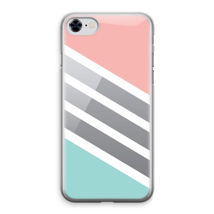 Strepen pastel: iPhone 8 Transparant Hoesje