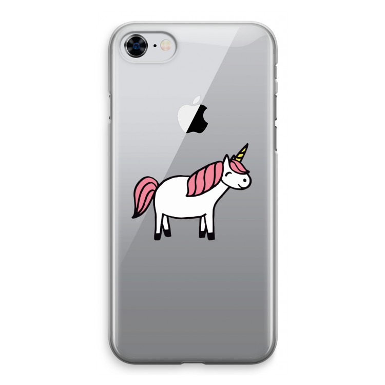 Eenhoorn: iPhone 8 Transparant Hoesje