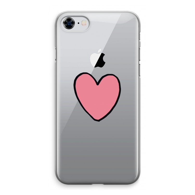 Hartje: iPhone 8 Transparant Hoesje