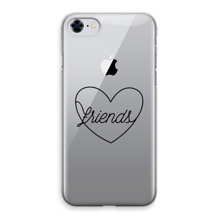 Friends heart black: iPhone 8 Transparant Hoesje