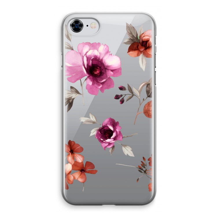 Geschilderde bloemen: iPhone 8 Transparant Hoesje