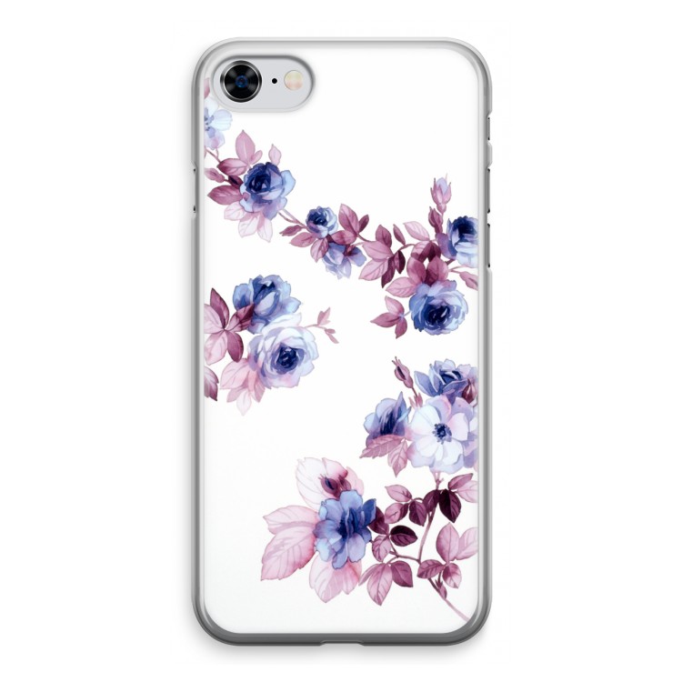 Waterverf bloemen: iPhone 8 Transparant Hoesje