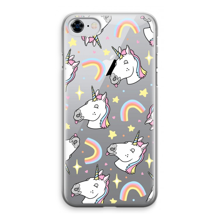 Rainbow Unicorn: iPhone 8 Transparant Hoesje