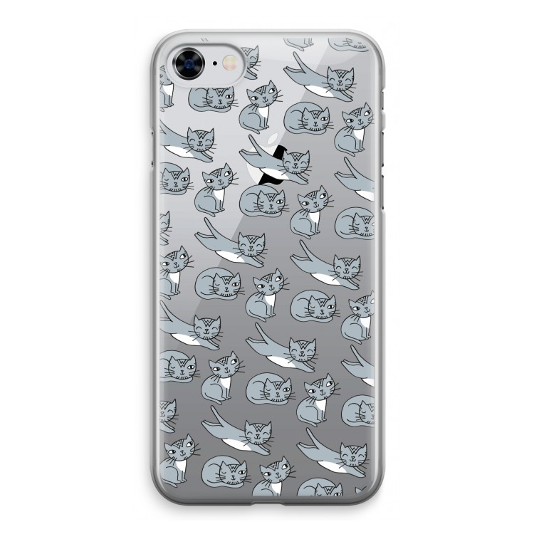 Poezen: iPhone 8 Transparant Hoesje