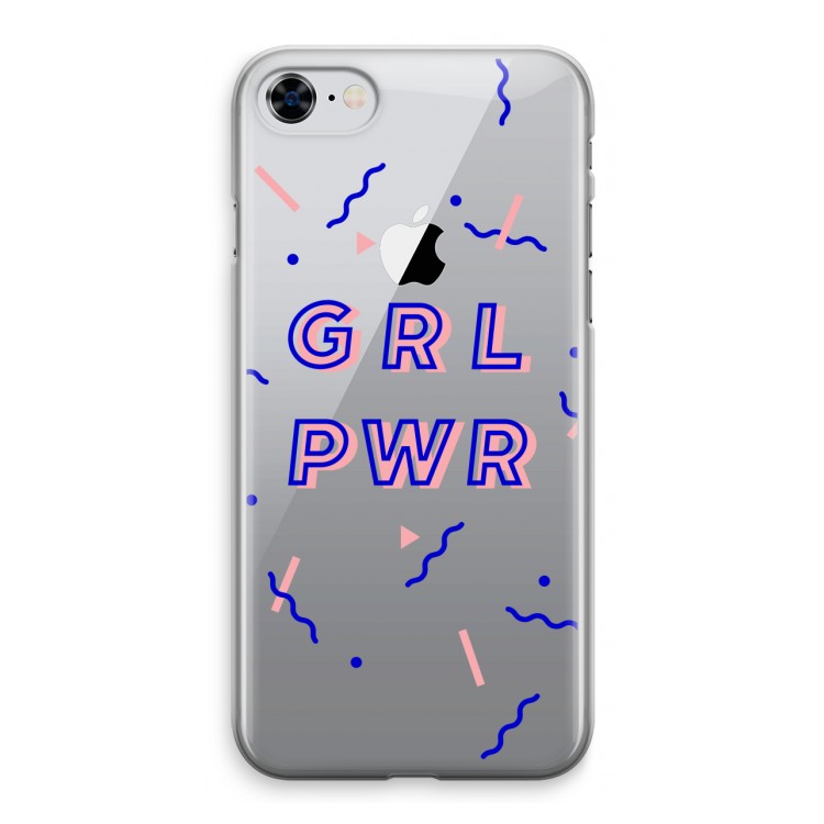 GRL PWR: iPhone 8 Transparant Hoesje