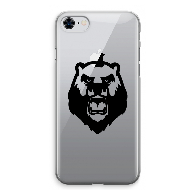 Angry Bear (black): iPhone 8 Transparant Hoesje