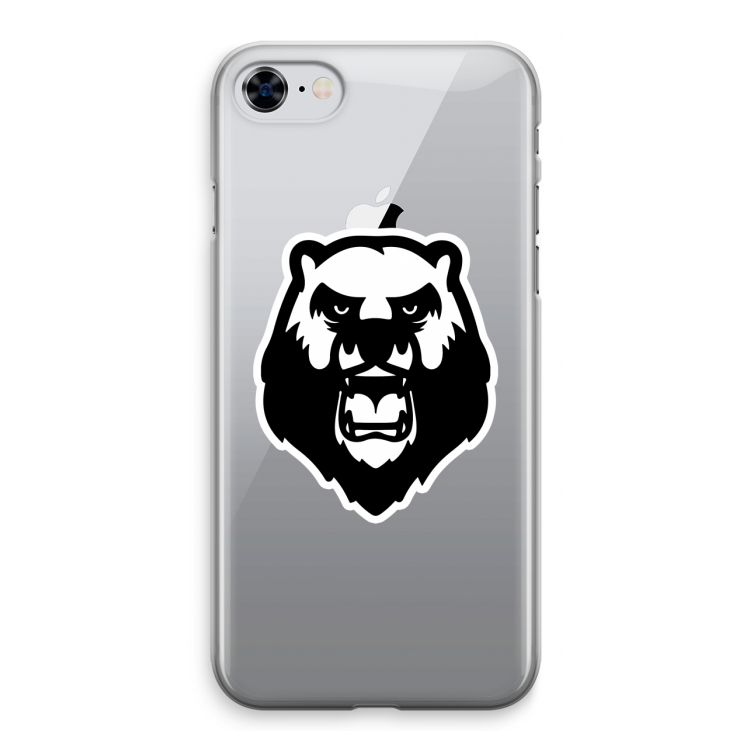 Angry Bear (white): iPhone 8 Transparant Hoesje