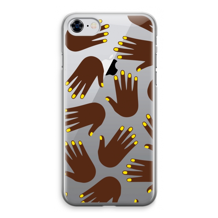 Hands dark: iPhone 8 Transparant Hoesje