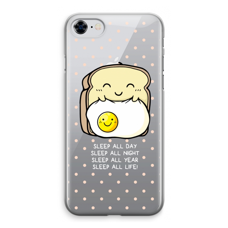 Sleep All Day: iPhone 8 Transparant Hoesje