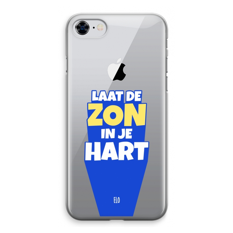 Laat de zon in je hart: iPhone 8 Transparant Hoesje