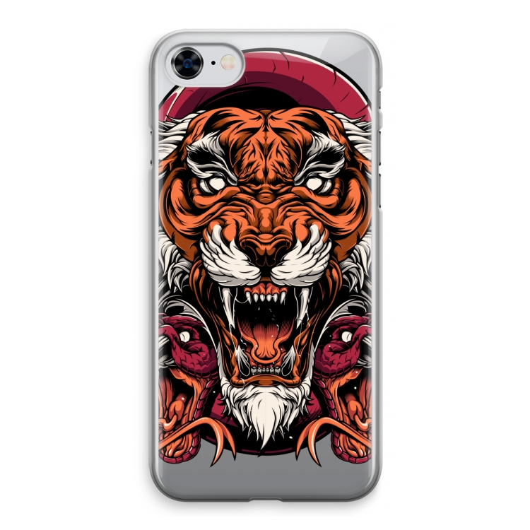 Tiger and Rattlesnakes: iPhone 8 Transparant Hoesje
