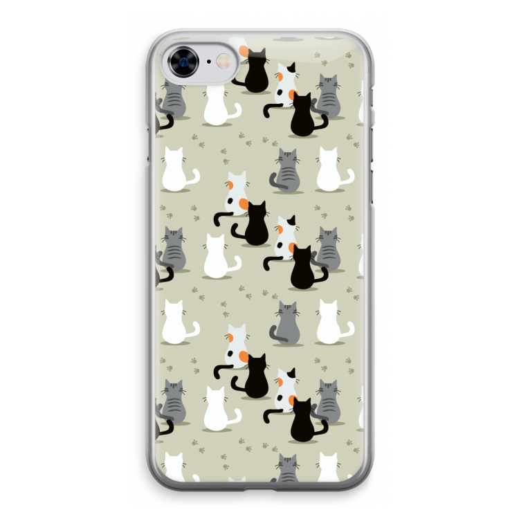 Katten: iPhone 8 Transparant Hoesje