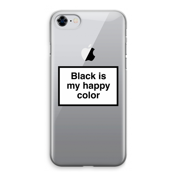 Black is my happy color: iPhone 8 Transparant Hoesje