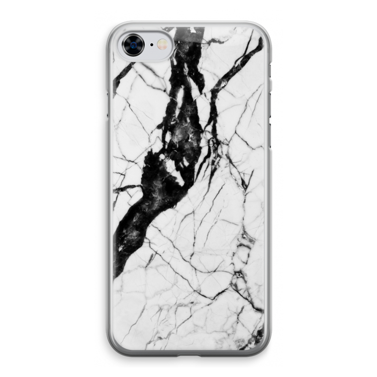 Witte marmer 2: iPhone 8 Transparant Hoesje