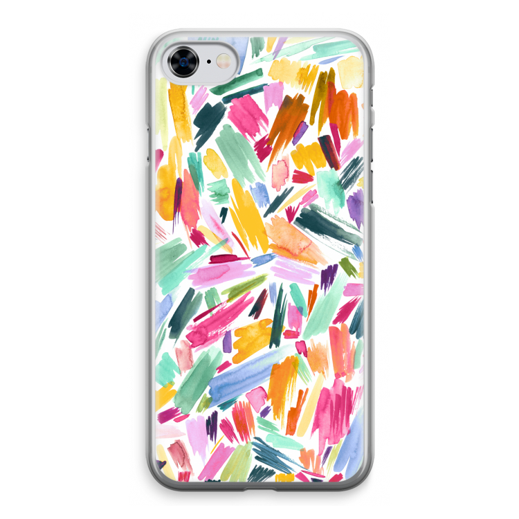 Watercolor Brushstrokes: iPhone 8 Transparant Hoesje