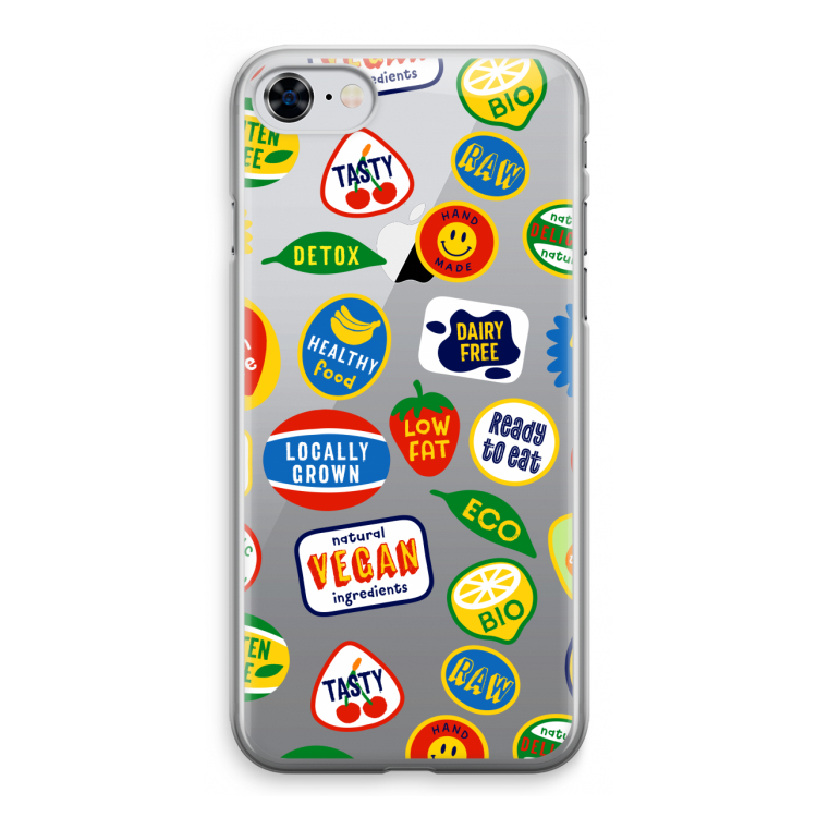 Fruitsticker: iPhone 8 Transparant Hoesje
