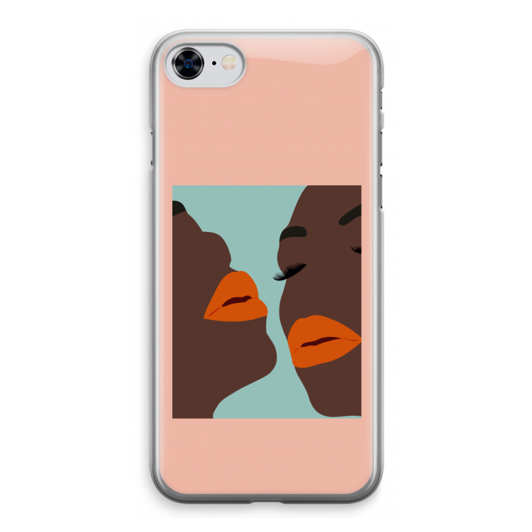 Orange lips: iPhone 8 Transparant Hoesje