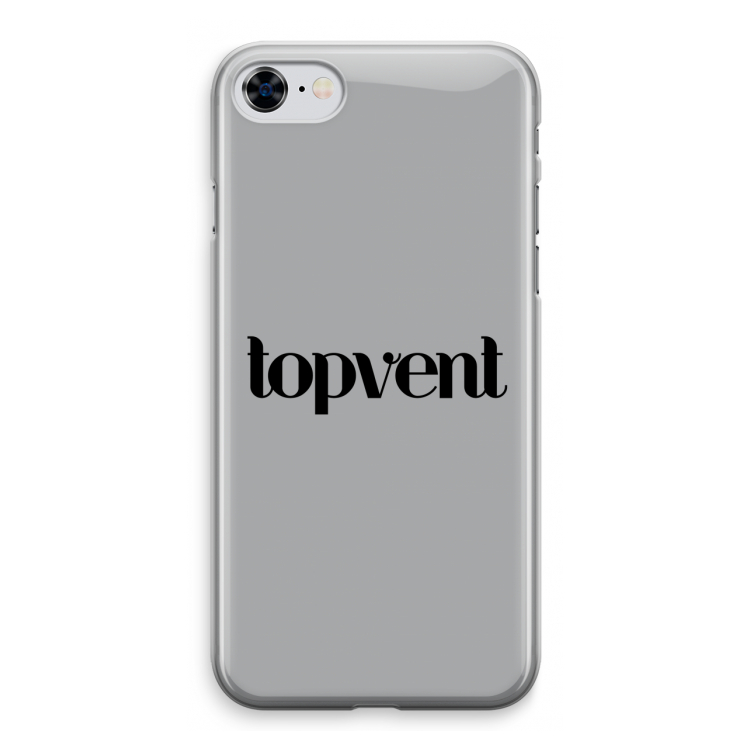 Topvent Grijs Zwart: iPhone 8 Transparant Hoesje