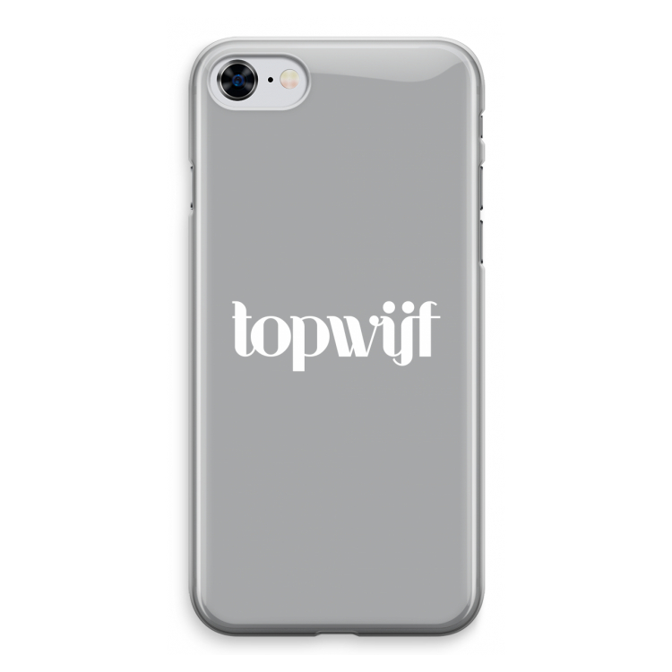 Topwijf Grijs Wit: iPhone 8 Transparant Hoesje