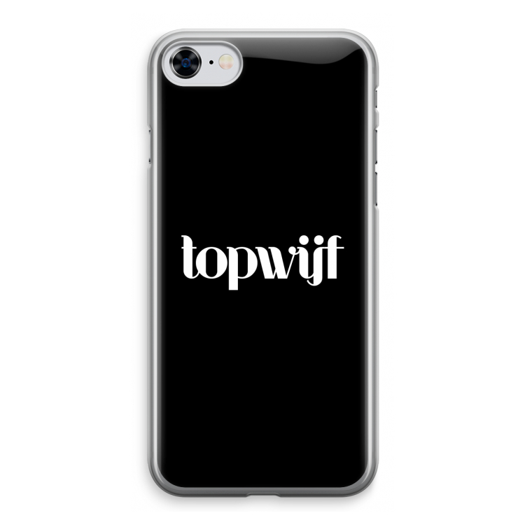 Topwijf Zwart: iPhone 8 Transparant Hoesje