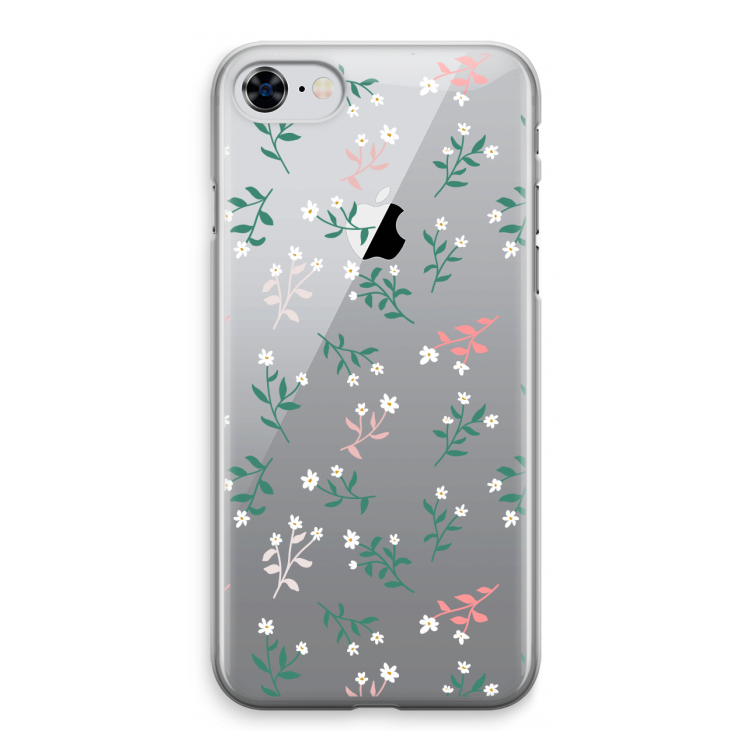 Small white flowers: iPhone 8 Transparant Hoesje