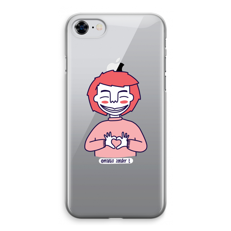 Hartje: iPhone 8 Transparant Hoesje