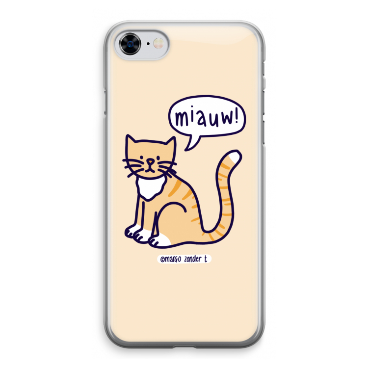 Miauw: iPhone 8 Transparant Hoesje