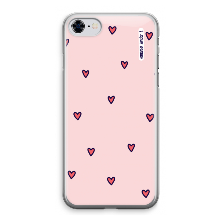 Hartjes: iPhone 8 Transparant Hoesje