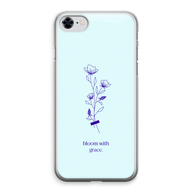 Bloom with grace: iPhone 8 Transparant Hoesje