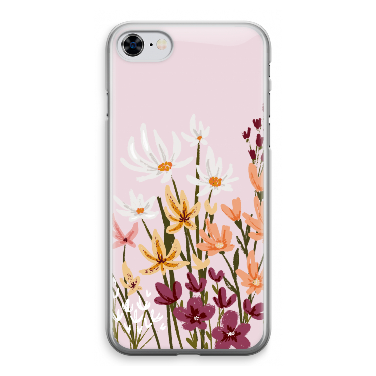 Painted wildflowers: iPhone 8 Transparant Hoesje