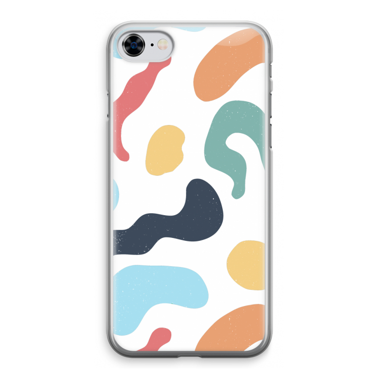 Memphis Shapes Blue: iPhone 8 Transparant Hoesje